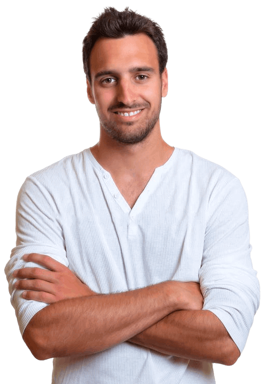 Hombre maduro recuperando confianza gracias a Eronex